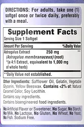 Натуральна добавка Puritan's Pride Astragalus 1000 mg 100 капсул - мініатюра 2
