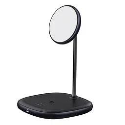 Зарядний пристрій Qi BASEUS Swan 2-in-1 Wireless Magnetic Charging Bracket 20W Max total (WXSW-C01) чорна - мініатюра 3
