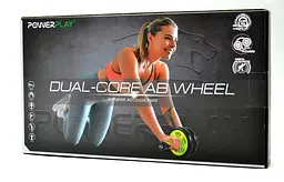 Колесо для преса подвійне PowerPlay 4327 Dual-Core Ab Wheel Чорно-зелене (PP_4327_Black/Green) - мініатюра 6