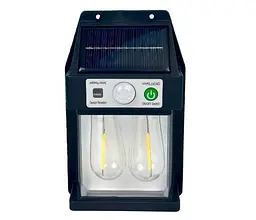 Вуличний накладний світильник Solar wall lamp YX-777-2W Ліхтар на сонячних батареях з датчиком руху Black