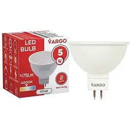 Лампа світлодіодна VARGO 5W GU5,3 MR16 GU5.3 4000К 220V (V-111146)
