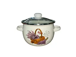 Каструля емальована IDILIA 3,5л /2 сферична Кошик лаванди (молочна) (I619135/2)