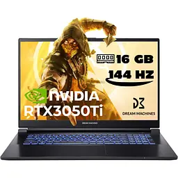 Ноутбук Dream Machines RG3050Ti-17 17.3FHD IPS 144Hz/Intel i7-12700H/32/1024F/NVD3050Ti-4/DOS (RG3050TI-17UA39)
