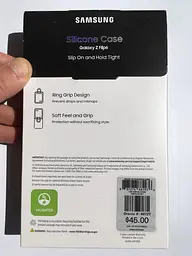 Оригінальний силіконовий чохол з кільцем Silicone Case для Samsung Galaxy Z Flip6/Flip7 FE/Flip5 Gray EF-PF741TJEGUA - мініатюра 3