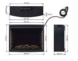 Електрокамін ArtiFlame AF33 — 86,6 см, вигнуте панорамне скло, 3D-ефект полум’я, LED-підсвічування та обігрів - мініатюра 7