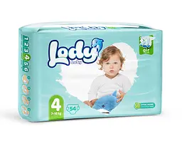 Підгузки дитячі Lody Baby Air maxi 4 (7-18 кг) Jumbo 54 шт. дихаючі на липучках