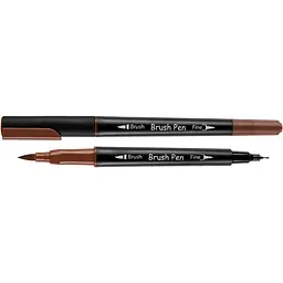 Маркер акварельний Santi Brush Pen SW-23 темно-коричневий двосторонній 6 шт. (391023)