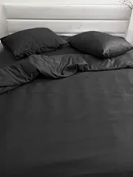 Комплект постільної білизни Ecotton Євро 210х220 см однотонний чорний Black (25187)