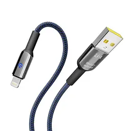 Кабель для заряджання та обміну даними Yoki YK-SM31 SMART Series USB/Lightning 12W 2.4A/5V 2 м Чорно-Синій - мініатюра 6