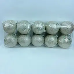 Набір новорічних куль на ялинку Dashuri 6 штук 8 см блиск, шампань 80116604 - мініатюра 2