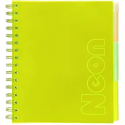 Зошит на пружині Buromax Neon В5 (170x205) 120 аркушів 3 PVC розділювачі жовтий (BM.24359911-08)
