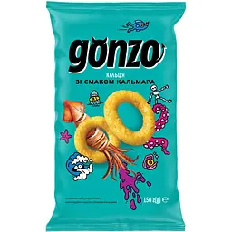 Кукурудзяні кільця Gonzo зі смаком кальмара 150 г