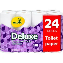 Папір туалетний Ecolo Deluxe 24 рул 3 ш білий