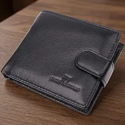 Гаманець для чоловіків зручного розміру з натуральної шкіри ST Leather 22463 чорний - мініатюра 1