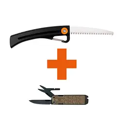 Набір Fiskars: Пилка садова ручна Solid SW 16 + Мультитул Gerber Lockdown Slim 16L