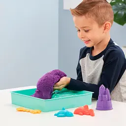 Набір піску для дитячої творчості Kinetic Sand V2 Замок з піску фіолетовий 454 г (71402) - мініатюра 6