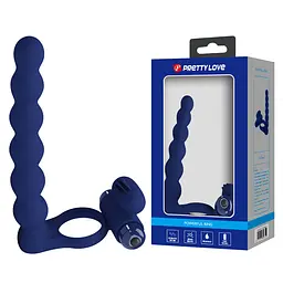 Віброкільце з анальним стимулятором Pretty Love Hercules Penis Sheath III - мініатюра 5