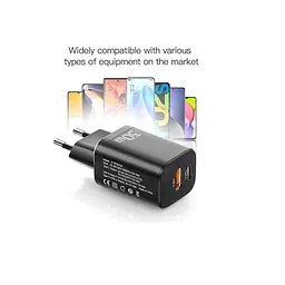 Зарядний пристрій Essager 1xUSB + 1xUSB-C PD 30 Вт чорний (ECTPQS-ZTB01) - мініатюра 8