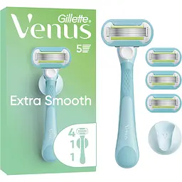 Станок для гоління жіночий Venus Extra Smooth з 4 змінними картриджами + гачок для бритви - мініатюра 2