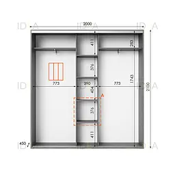 Шафа-купе Idea серія 6 200 x 45 x 210 см Венге темний - мініатюра 2