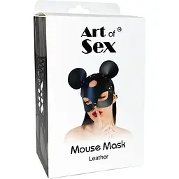 Шкіряна маска зайчика Art of Sex - Mouse Mask, колір Червоний - мініатюра 5