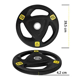 Диск олімпійський Cornix 1 x 20 кг 51 мм металевий, прогумований Black XR-0428 - мініатюра 5