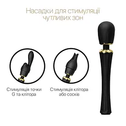 Вібромасажер з насадками Zalo - Kyro Wand Obsidian Black Zalo SO6651 97486 - мініатюра 4
