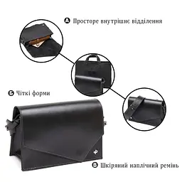 Сумка Grande Pelle З натуральної шкіри Чорна (11434) - мініатюра 5