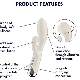 Вібратор-кролик Satisfyer Spinning Rabbit 1 Beige - мініатюра 7