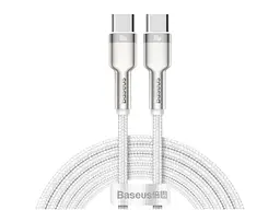 Кабель Type-C BASEUS Cafule Metal Type-C to Type-C 100W (2m) White (CATJK-D02)