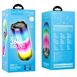 Колонка портативна Hoco HC8 Pulsating colorful luminous акустика бездротова чорна - мініатюра 4