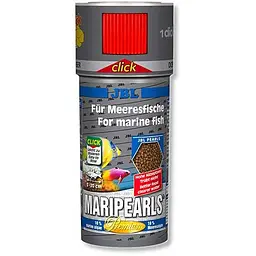 Корм преміум-класу JBL MariPearls CLICK у формі гранул для морських риб у банці з дозатором 250 мл