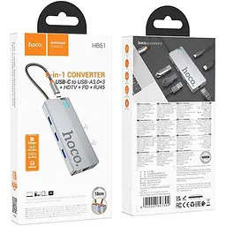 USB-хаб Hoco HB51 Wow 6-in-1 Deep Space Gray [140639] - мініатюра 7