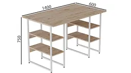 Комп'ютерний стіл Ferrum-decor Карен 75x140x60 білий ДСП Дуб Сан-Марино 32мм (FRD-102274) - мініатюра 2