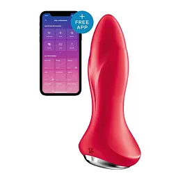 Satisfyer Rotator Plug 1+ - Анальна смарт-пробка, 12.8х3.8 см, червона - мініатюра 4