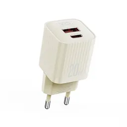 Мережевий зарядний пристрій XO L147(EU) PD20W 1USB-A+1USB-Charger Бежевий - мініатюра 5