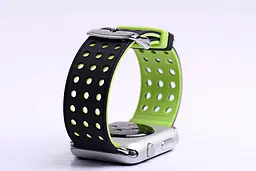 Подвійний ремінець Primo з перфорацією для Apple Watch 42 мм, 44 мм, 45 мм Black Green - мініатюра 3