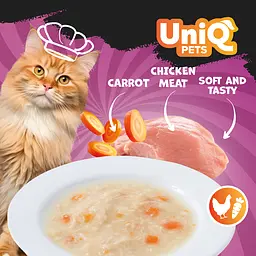 Смачний суп для кішок UNIQ PETS CAT WET FOOD ROYAL CHICKEN з куркою та овочами, 30 г - мініатюра 7