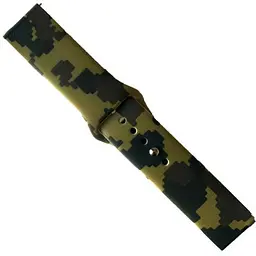 Ремінець силіконовий Boorui для годинника 20 мм Sport design Pixel army (з кнопкою)