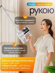 Бездротовий пилосос 4 в 1 білий для дому й авто, сухе та вологе прибирання, 4 насадки (49675836) - мініатюра 6