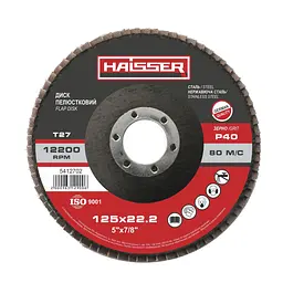 Круг пелюстковий плоский 125х22.2 мм P40 Т27 Haisser