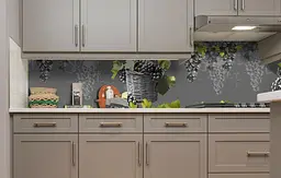 Вініловий кухонний фартух Виноград Лоза наклейка для кухні ПВХ Фрукти ягоди Зелений Happy Pocket Z181733 - мініатюра 5