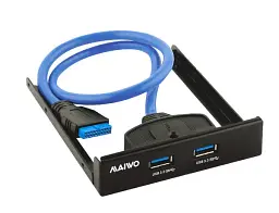 Хаб USB Maiwo перед.панель 3,5″ 2 порти USB 3.0 чорний (KC010)