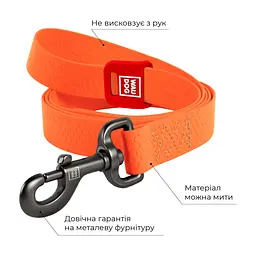 Повідець для собак WAUDOG Waterproof M Ш 20 мм Д 183 см помаранчевий (27294) - мініатюра 3