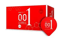 Презервативи ультратонкі гладкі Olo RED 0,01мм латексні розмір M Прозорий