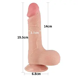 Фалоімітатор - Sliding-Skin Dual Layer Dong 7.5" Flesh #3 - мініатюра 3