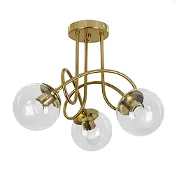 Люстра стельова LED Levistella 7529903-3 BRZ+CL, 3 плафона, E27, бронзовий, прозорий, для вітальні