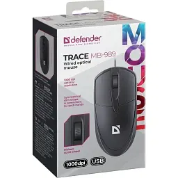 Комп'ютерна мишка Defender Trace MB-989 USB 3кн. 1000dpi чорна (52989)