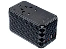 Мережевий зарядний пристрій Choetech 4xUSB 100 W PD (2xUSB-C+2xUSB-A) charger diamond model Black (PD6028-BK) - мініатюра 2