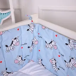 Суцільний борт в ліжечко MirSon Kids Time 20-0037 Cute blue zebra 30х180 см (2200009665547) - мініатюра 3